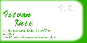 istvan knie business card
